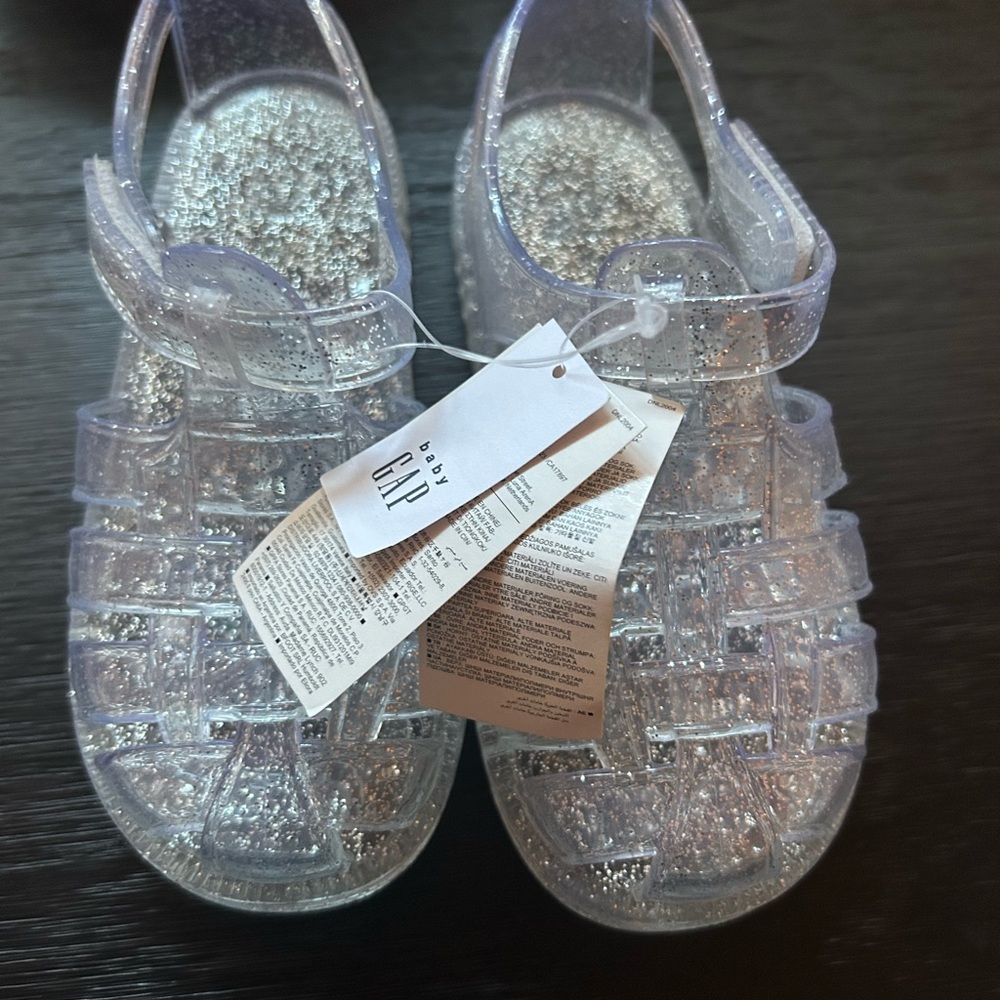 GAP Kids Silver Glitter Jelly Sandals